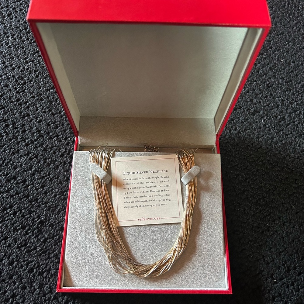 925 Sterling Liquid Silver Necklace by San Domingo Indians